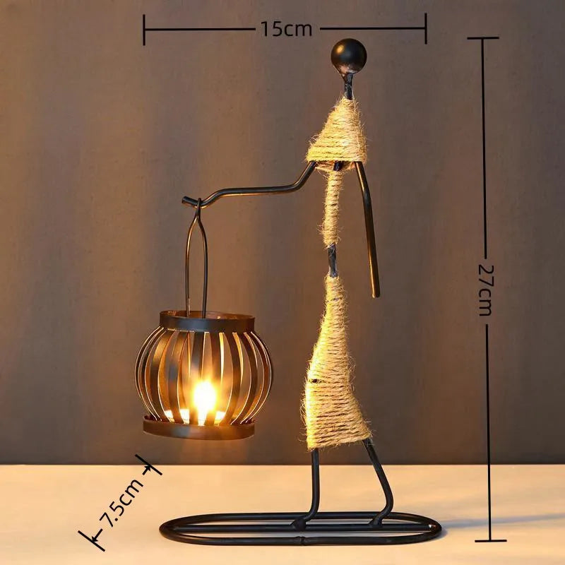 Hot Sale Nordic Metal Candlestick Abstract Character Sculpture Candle Holder Decors Handmade Figurines Home Decoration Art Gifts