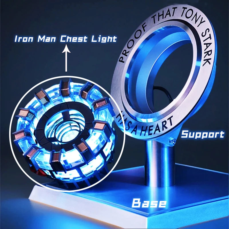 Stark MK1 Metal Alloy USB LED Lamp - Voice Control, PVD Surface, 18cm, Proof Tony Stark Has a Heart, Gift for Fans