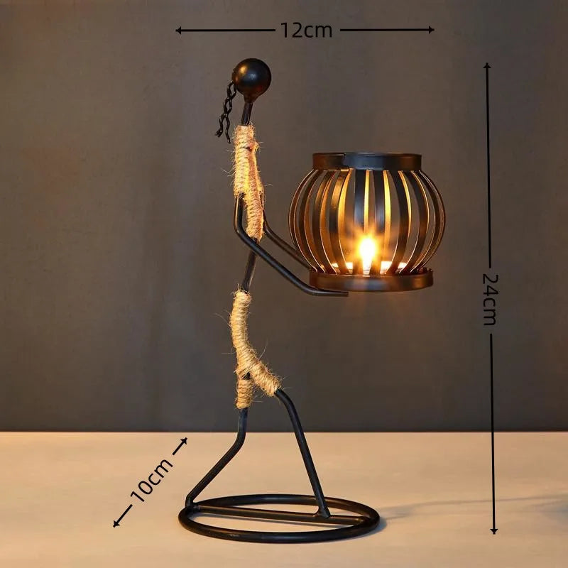 Hot Sale Nordic Metal Candlestick Abstract Character Sculpture Candle Holder Decors Handmade Figurines Home Decoration Art Gifts