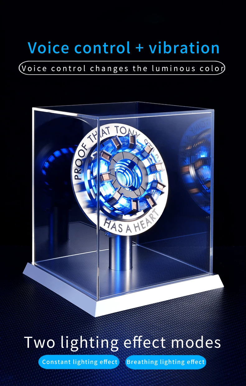 Stark MK1 Metal Alloy USB LED Lamp - Voice Control, PVD Surface, 18cm, Proof Tony Stark Has a Heart, Gift for Fans