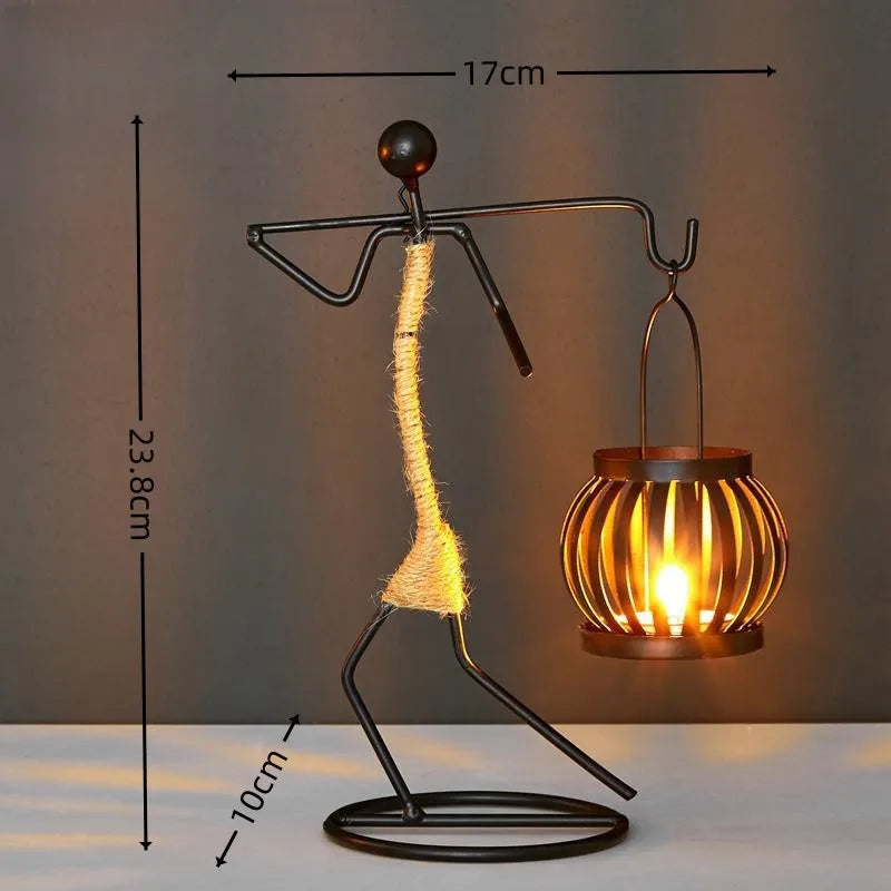 Hot Sale Nordic Metal Candlestick Abstract Character Sculpture Candle Holder Decors Handmade Figurines Home Decoration Art Gifts
