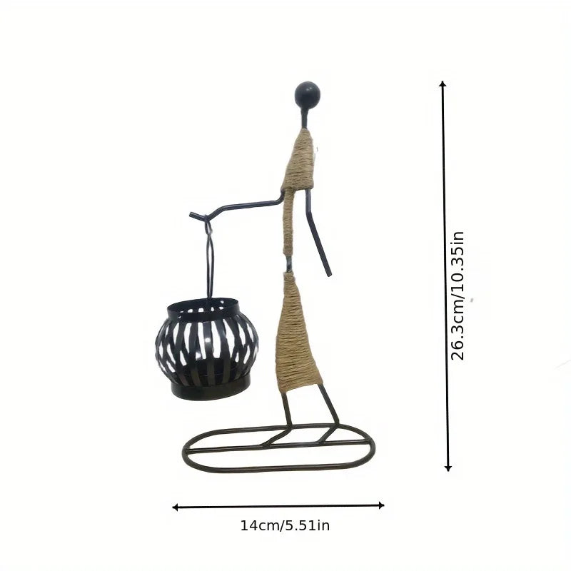 Hot Sale Nordic Metal Candlestick Abstract Character Sculpture Candle Holder Decors Handmade Figurines Home Decoration Art Gifts